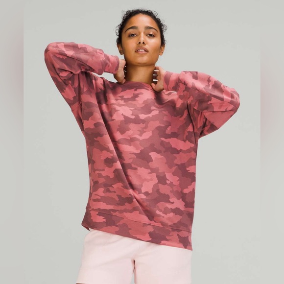 Lululemon Perfectly Oversized Pink Camo Sweater - Picture 2 of 6